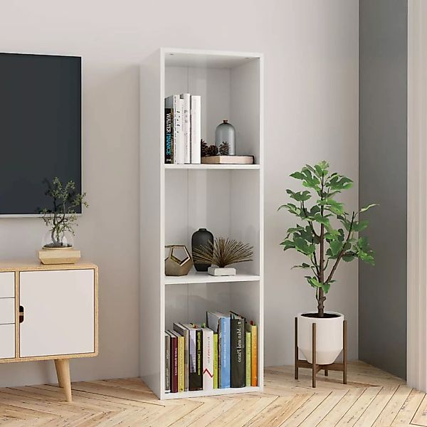 Bücherregal/tv-schrank Hochglanz-weiß 36x30x114 Cm Spanplatte günstig online kaufen