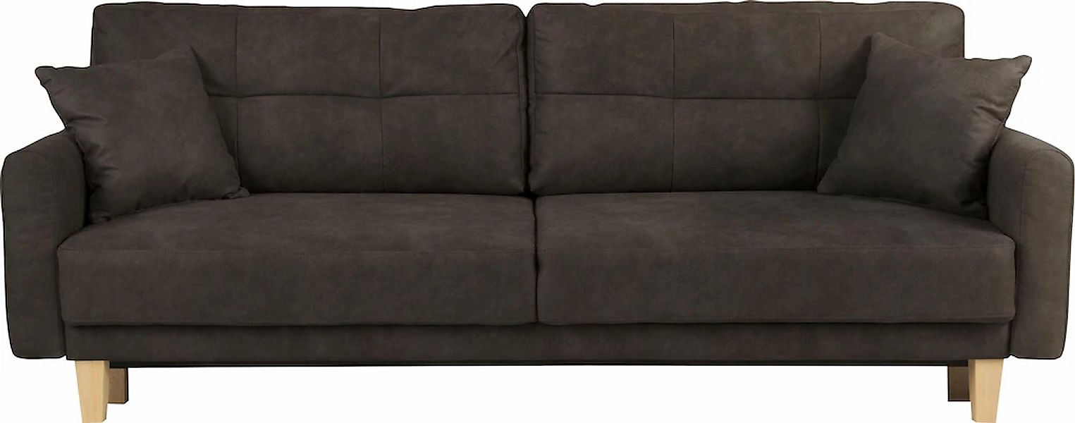 Home affaire 3-Sitzer "TRIPLO optionale Schlafsofa mit Bettkasten, Maße B/T günstig online kaufen