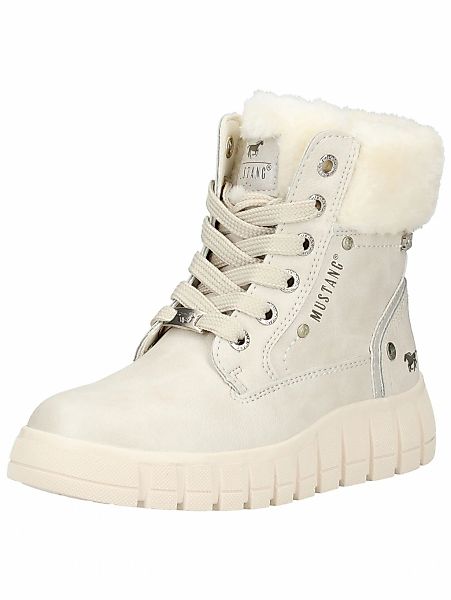 Mustang Shoes Schnürstiefelette "Mustang Shoes Stiefelette Lederimitat/Text günstig online kaufen