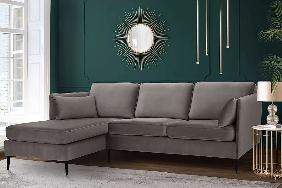 Leonique Ecksofa »Light L-Form«, inklusive loser Zierkissen, mit schmalen A günstig online kaufen