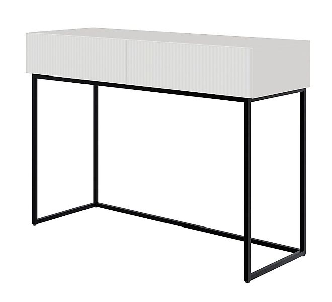 Selsey Schminktisch VELDIO, 2 Schubladen mit geriffelten Fronten, Metallges günstig online kaufen