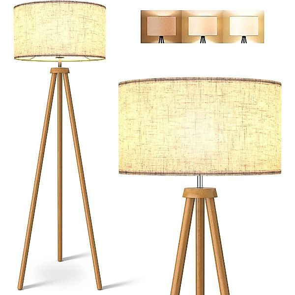SERBASIC LED Stehlampe Holz LED Stehlampe günstig online kaufen
