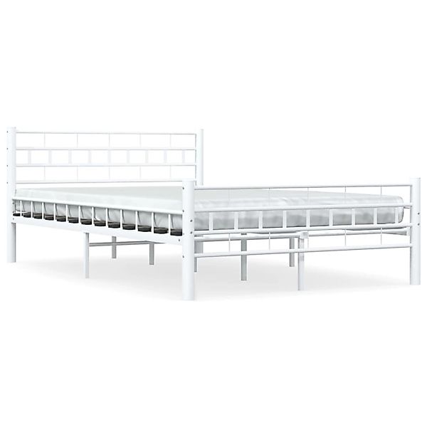 Bettgestell Weiß Metall 140ã200 Cm günstig online kaufen