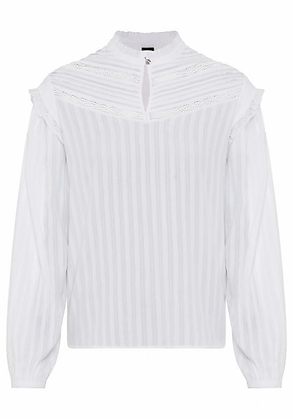 BOSS ORANGE Schlupfbluse "Bancet Premium Damenmode" mit Stehkragen & Spitze günstig online kaufen