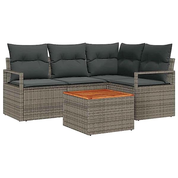 vidaXL Garten-Sofa-Set 5-Tlg Grau 3356368 günstig online kaufen