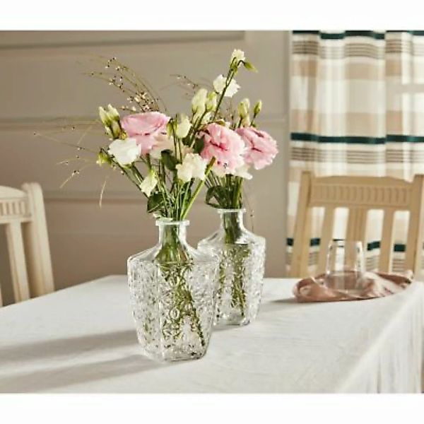 HOME Living Vase SPAR-SET 2x Retro Vasen transparent günstig online kaufen