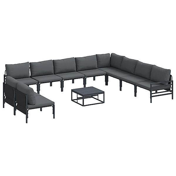 vidaXL Garten-Sofa-Set 11-Tlg Anthrazit Stahl 3378999 günstig online kaufen