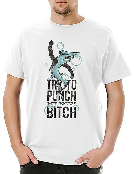 Urban Backwoods Print-Shirt Urban Backwoods Try To Punch Herren T-Shirt Wei günstig online kaufen
