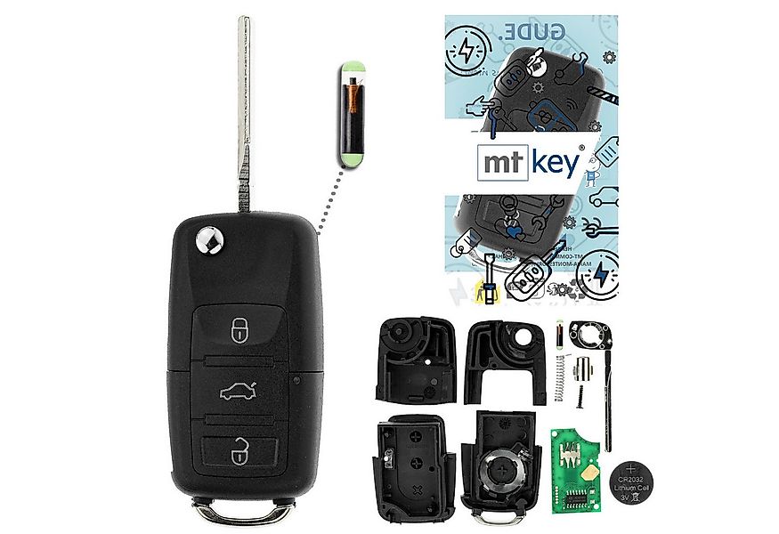 mt-key Schlüsseltasche Auto Funk Schlüssel Fernbedienung 434MHZ Sender ID48 günstig online kaufen