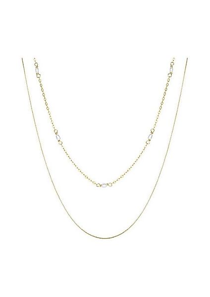 Hey Happiness Collier-Set 2er Layer Ketten Weiße Perlen, Vergoldet 18K, Ket günstig online kaufen