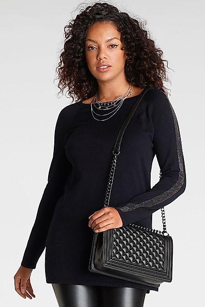 Laura Scott Longpullover mit Glitzersteinen und günstig online kaufen