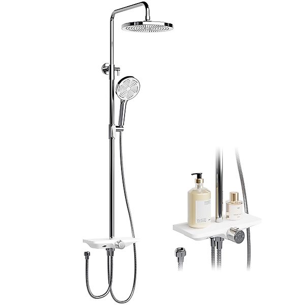 GarveeMore Brausegarnitur Regendusche Duschsystem mit Ablage günstig online kaufen