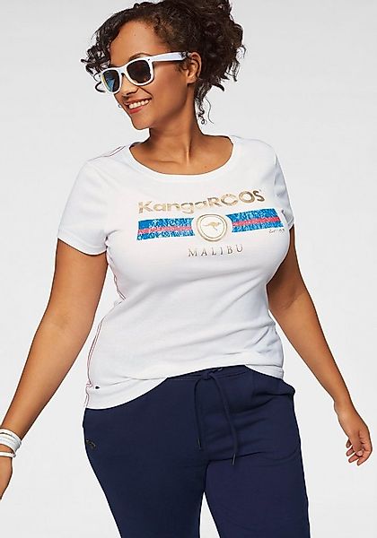 KangaROOS T-Shirt Kurzarm, unifarben und bedruckt, Rundhalsausschnitt günstig online kaufen