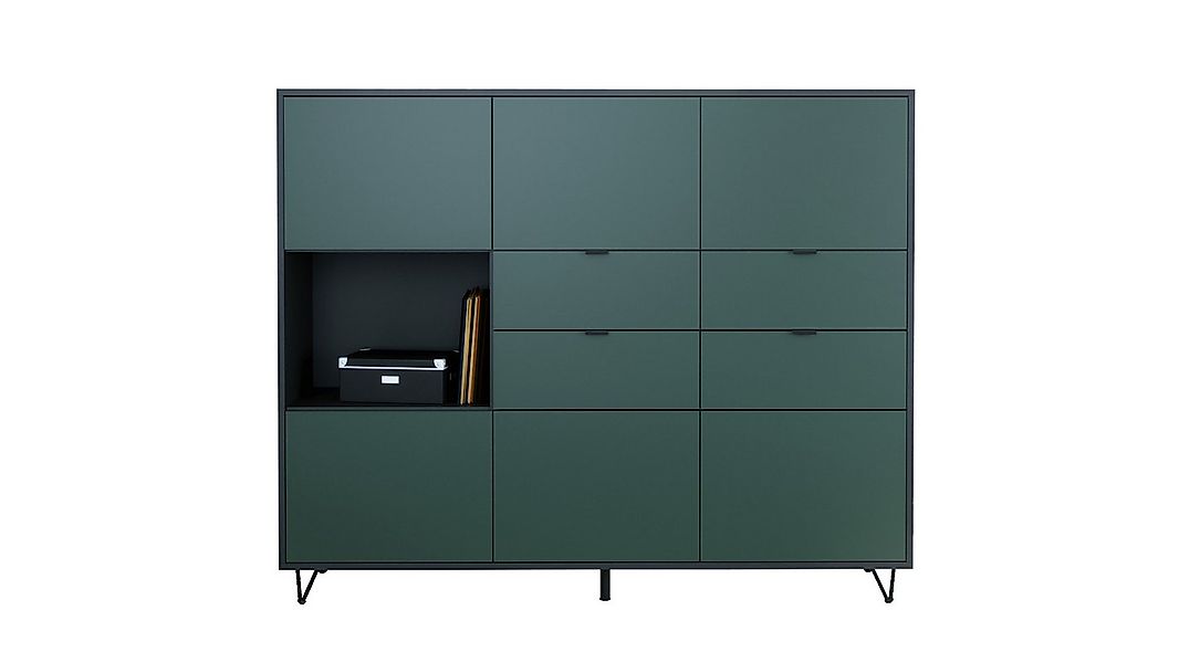 Vladon Highboard Marino V2 (Highboard mit 6 Türen Fjord Grün, 4 Schubladen günstig online kaufen