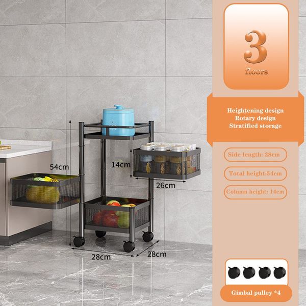 GarveeMore Küchenregal Universall multifunktionales Regal Küchenrollwagen, günstig online kaufen