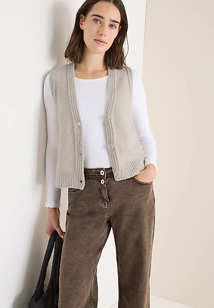 Cecil Strickweste mit Bouclé-Struktur und V-Ausschnitt günstig online kaufen