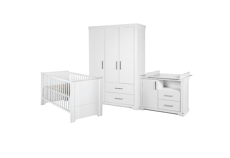 roba® Babyzimmer-Komplettset Maxi, Gitterbett, Wickelkommode & 3-türiger Sc günstig online kaufen