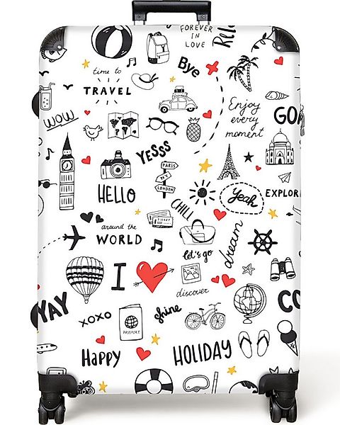 NoBoringSuitcases.com© Hartschalen-Trolley Muster - Kritzelei - Reisen - Ur günstig online kaufen