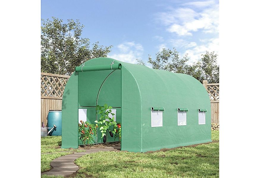 Outsunny Foliengewächshaus Folientunnel, Frühbeet mit Fenster, BxTxH: 445 x günstig online kaufen