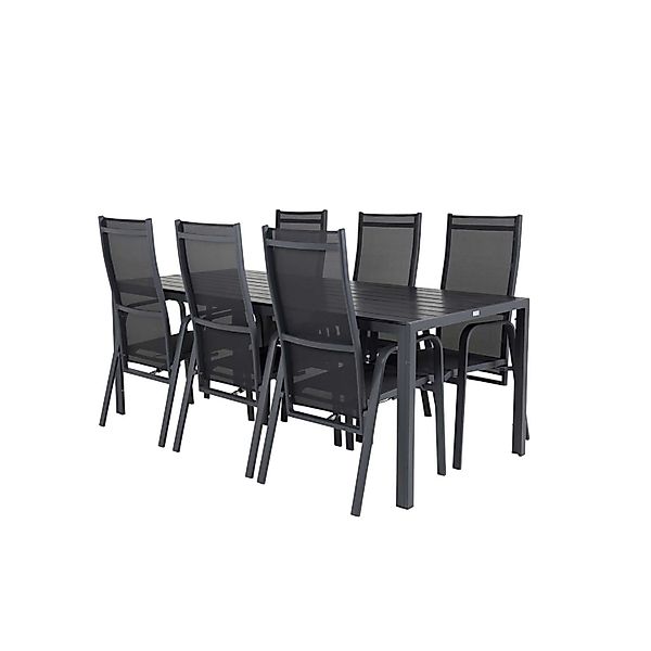 ebuy24 Break Gartenset Tisch 90x205cm Schwarz 6 Stühle Copacabana Schwarz günstig online kaufen