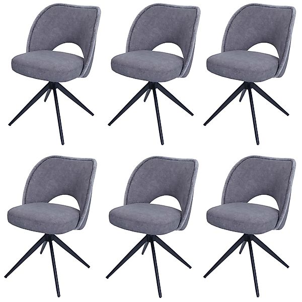 MCW Esszimmerstuhl N72 6er-Set Dunkelgrau günstig online kaufen