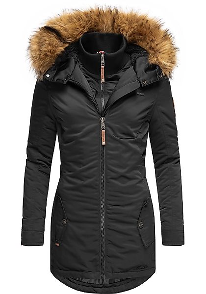 Marikoo Wintermantel "Sanakoo", schicker Damen Kurzmantel mit Kunstfellkapu günstig online kaufen