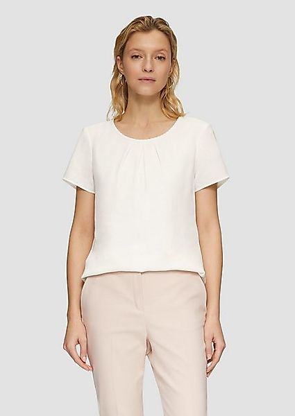 s.Oliver BLACK LABEL Kurzarmbluse - Elegante Bluse mit Mausezahnkante günstig online kaufen