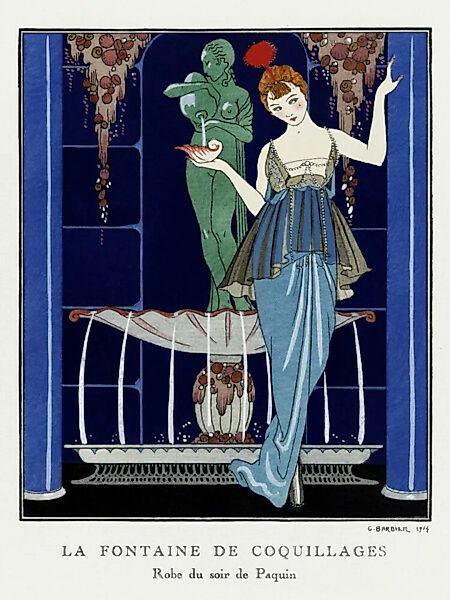 Poster / Leinwandbild - La Fontaine De Coquillages Von George Barbier günstig online kaufen