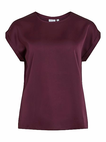 Vila Kurzarmshirt "VIELLETTE S/S SATIN TOP - NOOS", Satin Optik günstig online kaufen