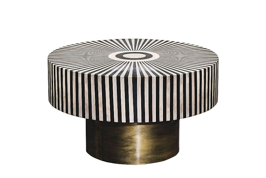 Licht-Erlebnisse Couchtisch DIEGO, Handarbeit Intarsien in Schwarz Gold Wei günstig online kaufen