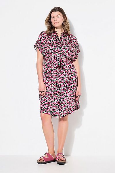 Studio Untold Hemdblusenkleid Hemdblusen-Midikleid Fruits-Print Bindegürtel günstig online kaufen