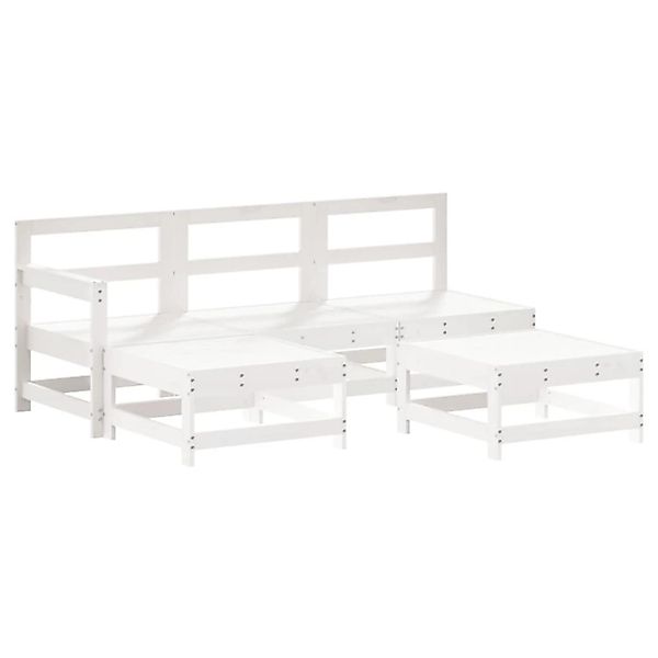 vidaXL 5-Tlg Garten-Lounge-Set Weiß Massivholz Kiefer 3186544 günstig online kaufen