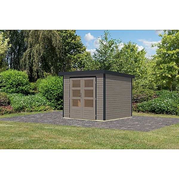 Karibu Gartenhaus Diego 3 D Wassergrau/Anthrazit 209 x 238 x 213 cm günstig online kaufen
