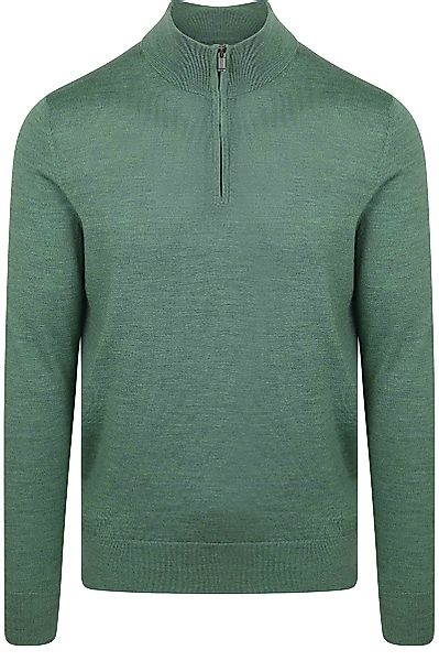 Suitable Merino Half Zip Pullover Mid Grün - Größe L günstig online kaufen