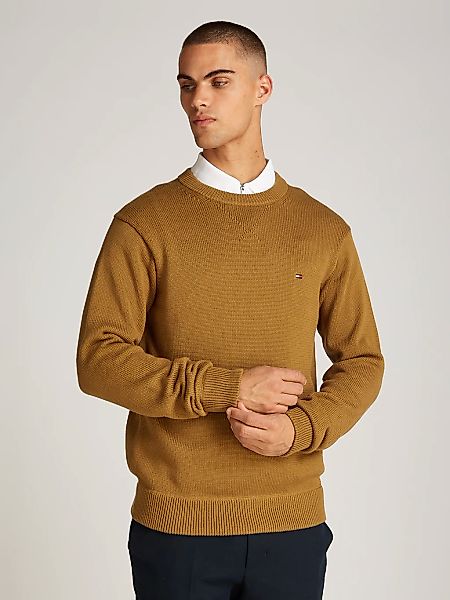 Tommy Hilfiger Strickpullover "CHUNKY COTTON C NECK", mit Logosrickerei günstig online kaufen