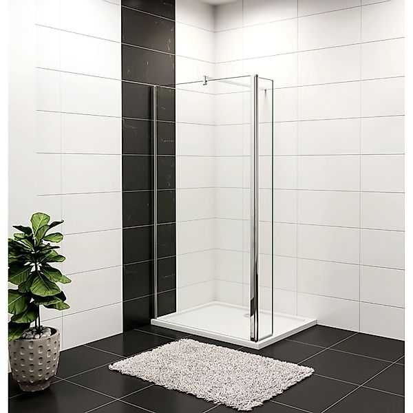 Duschparadies Walk In Dusche 130 x 200cm Mit 30cm Flipper 10mm Nano Glas Se günstig online kaufen