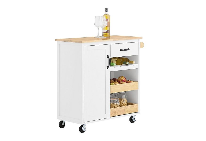SoBuy Servierwagen FKW131, Küchenwagen mit Rollen, Rollwagen, Küchentrolley günstig online kaufen