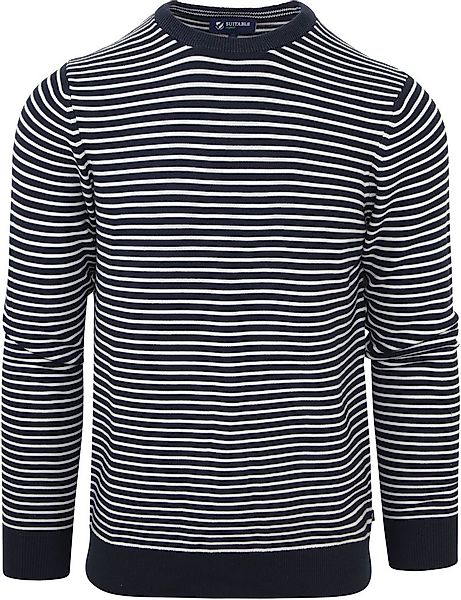 Suitable Respect Pullover Otto Dunkel Blau Streifen - Größe XXL günstig online kaufen