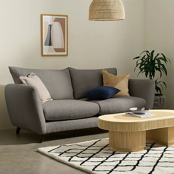 Elmira 3-Sitzer Sofa, Boucle in Taubengrau - MADE.com günstig online kaufen