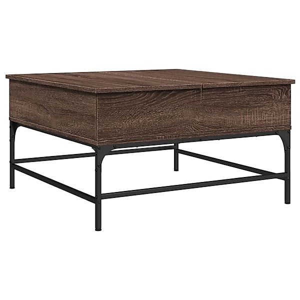 vidaXL Couchtisch Braun Eichen-Optik 80x80x45 cm Holzwerkstoff Metall 84540 günstig online kaufen