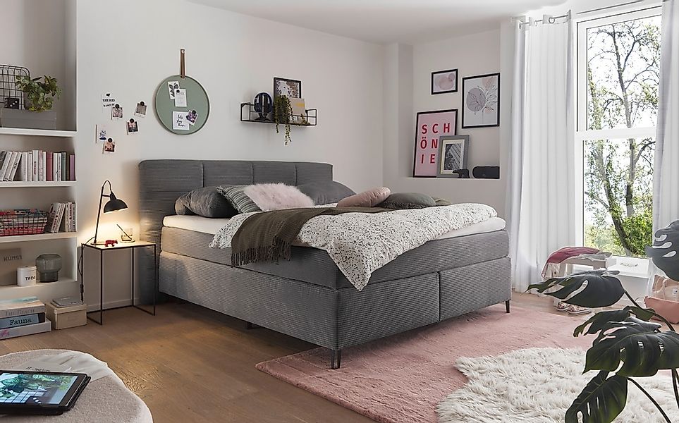 set one by Musterring Boxspringbett "Fairfield", mit Metallfuß schwarz, Wen günstig online kaufen