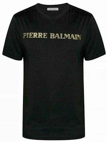 Balmain Print-Shirt PIERRE BALMAIN MENS ICONIC TOP LOGOSHIRT GOLD LOGO SCHW günstig online kaufen
