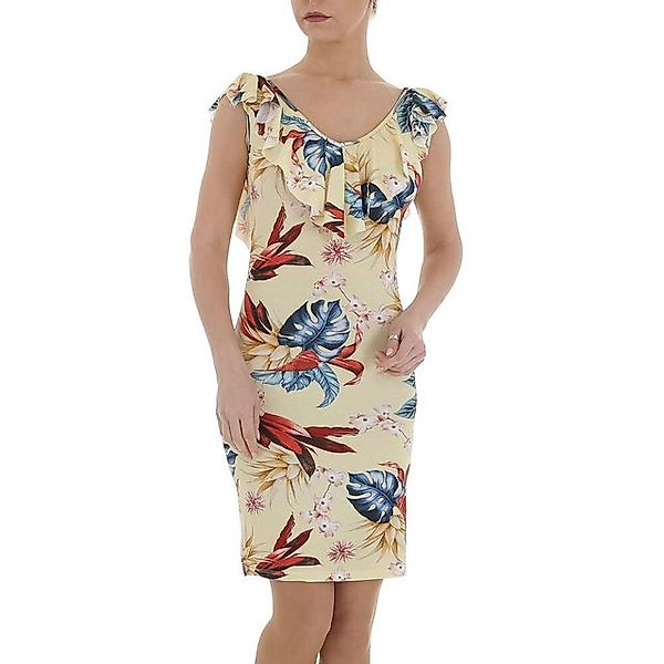 Ital-Design Sommerkleid Damen Freizeit Rüschen Geblümt Stretch Sommerkleid günstig online kaufen