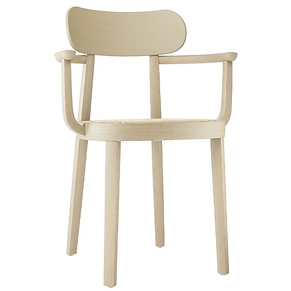 THONET 118 F Holzstuhl mit Armlehnen | Rohrgeflecht-Sitz | Buche gebeizt au günstig online kaufen