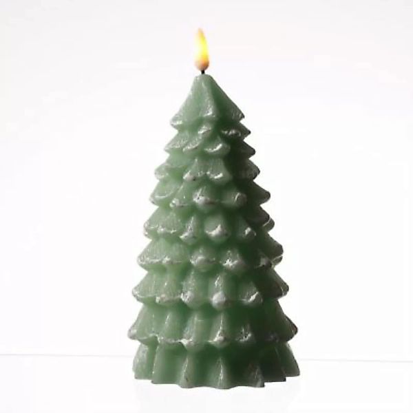 MARELIDA LED Kerze Tannenbaum flackernd Echtwachs H: 16cm grün günstig online kaufen