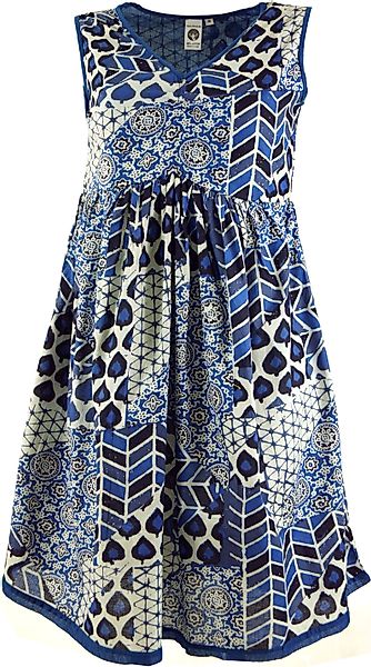 Guru-Shop Midikleid Minikleid, Boho Tunikakleid, BlockdruckTunika günstig online kaufen