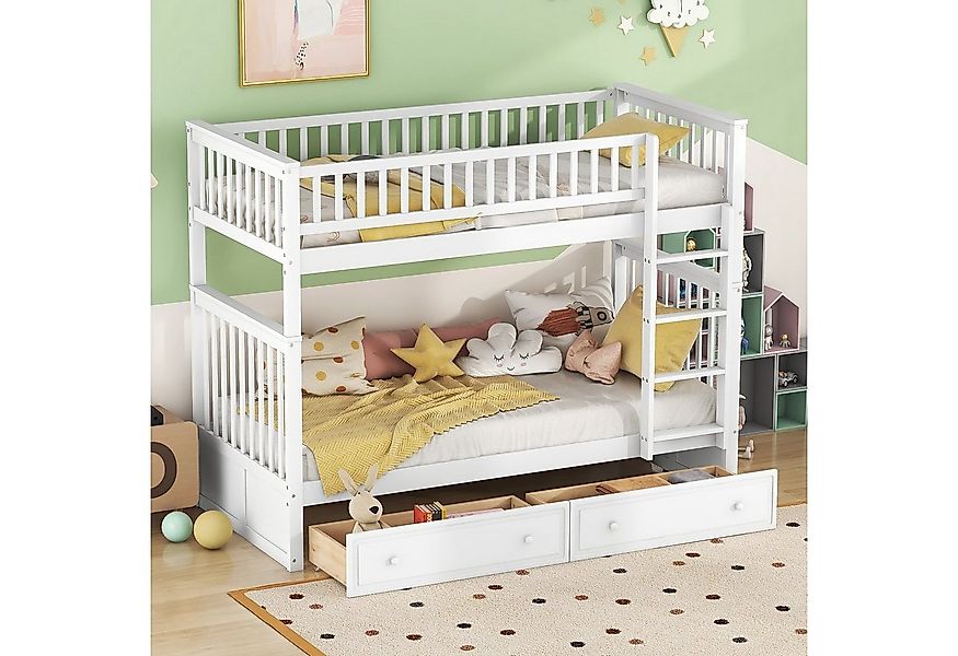 Ulife Etagenbett Cabrio-Betten Kinderbett in 2 Einzelbetten umwandelbar, 2 günstig online kaufen