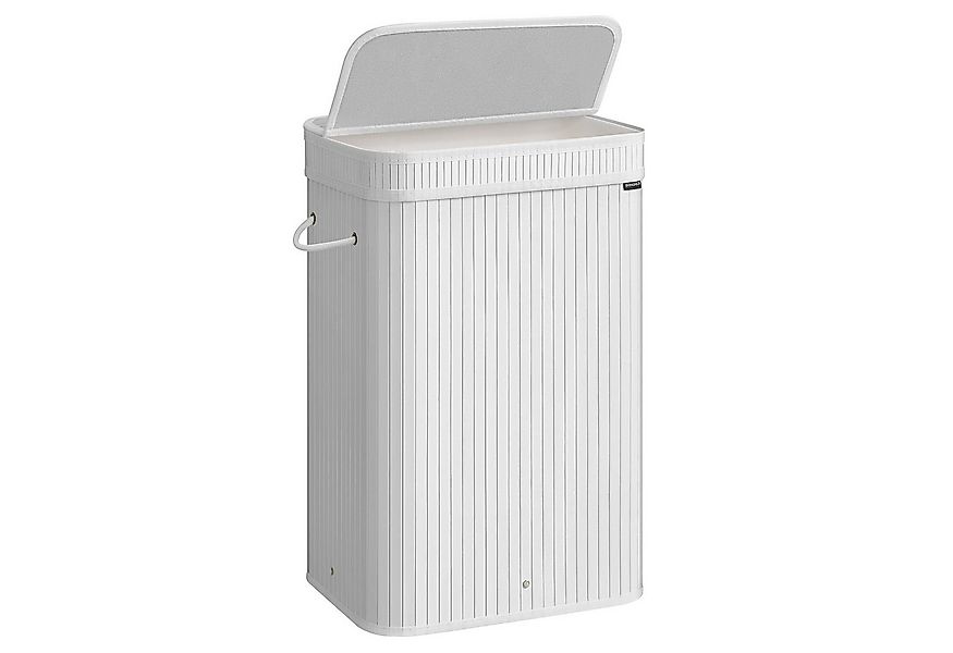 SONGMICS Wäschekorb, mit Deckel, Bambus, herausnehmbar, mit Griffen, 72 Lit günstig online kaufen