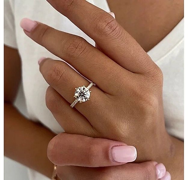 ROUGEMONT Fingerring Funkelnder Moissanit Verlobungsring Ehering 925 Silber günstig online kaufen