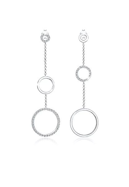 Elli Premium Paar Ohrhänger "Kreis Sparkling Kristalle 925er Silber" günstig online kaufen